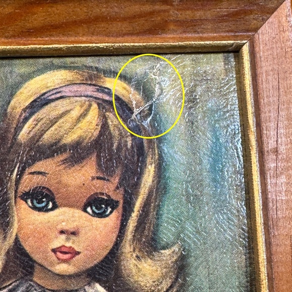 Vintage 70s pair of Eden prints, Sailor and Harlequin, wood framed, damaged - Picture 4 of 7